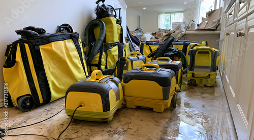 For the indoor flood cleanup process, the restoration equipment is utilized.