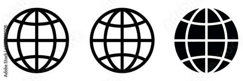 Konstfotografi Globe grid icon set