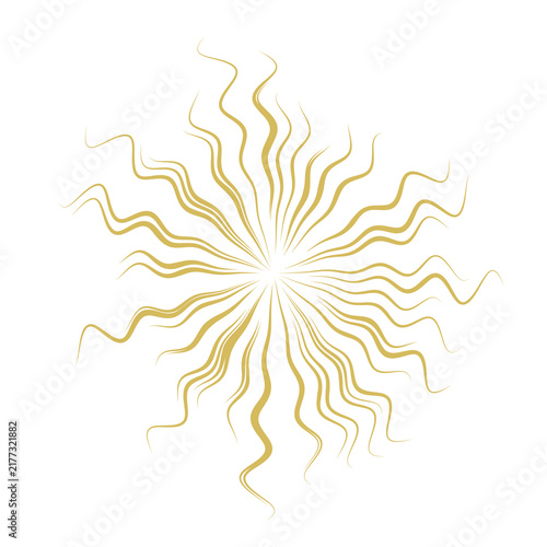 Golden Radial Sunburst Lines on Black Background