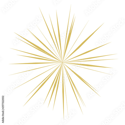 Golden Radial Sunburst Lines on Black Background