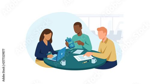 Business Teamwork Collaboration Meeting with Diverse People Using Technology