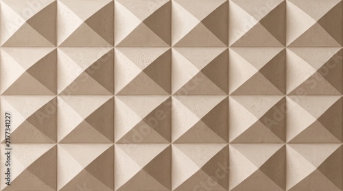 Modern 3D relief geometric pattern wall texture with shadows for interior decoration backdrop