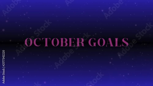 October Goals Clean Text Motion Graphics Animation  video