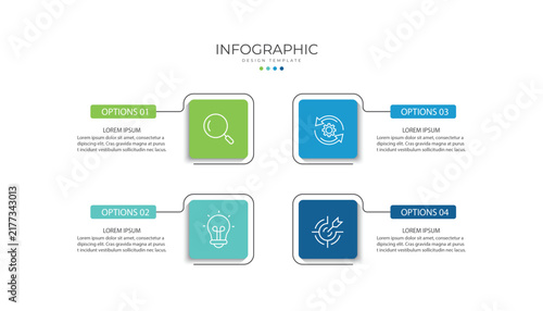 Business infographic template. 4 Step timeline journey. Process diagram, Infograph elements vector illustration.	