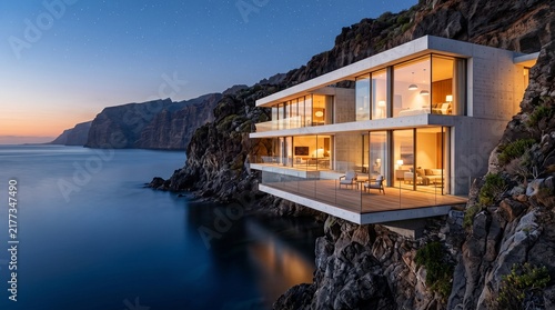 luxury cliffside villa modern oceanfront home contemporary architecture secluded seaside retreat luxury real estate cliffside mansion waterfront property panoramic sea views