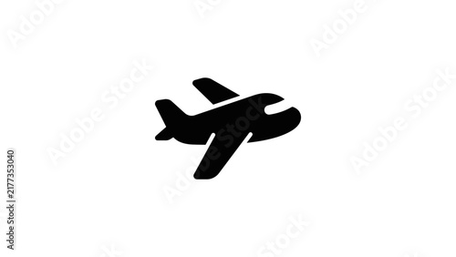 Minimalist airplane silhouette icon.