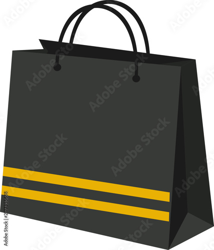 Black Striped Shopping Bag