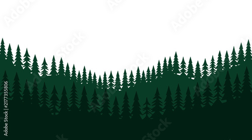 Pine Forest Silhouette Vector Illustration