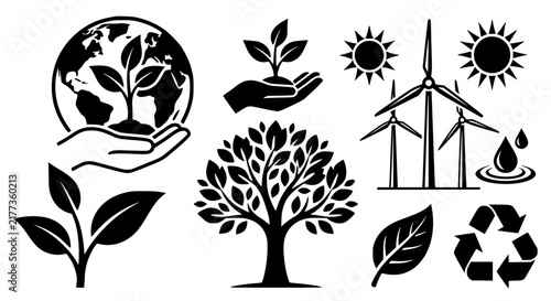 icon, vector, tree, plant, flower, eco, nature, summer