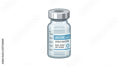 Vaccine Vial Vector Illustration