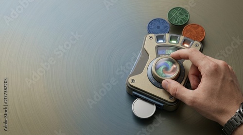 Person holding a cell depicting multi-currency income and revenue conversion from international markets into usable resource