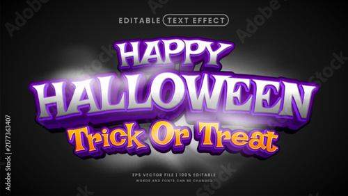 Foto Happy halloween trick or treat 3d editable text effect