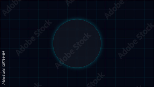 Fotografie Captivating digital portal with an ethereal blue luminous ring centered on a dar