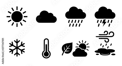 icon, vector, cloud, weather, sun, rain, cold