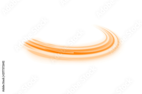 Obraz na plátně An orange curved light streak with smooth gradients creates a dynamic twisting motion