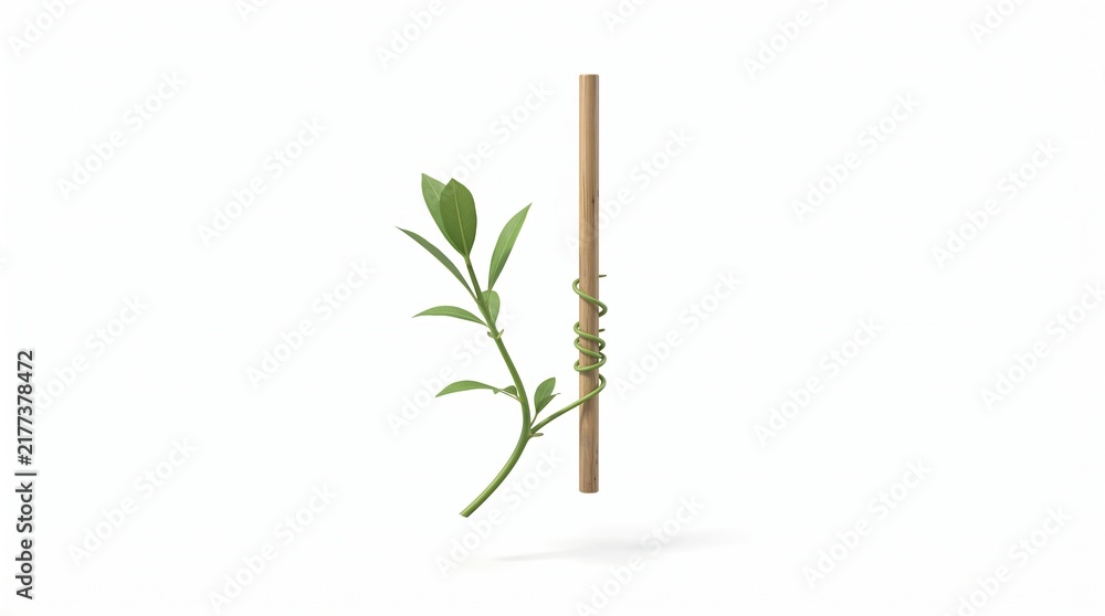 Obraz premium Plant thigmotropism touch response vine 3D illustration