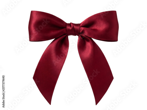 Aesthetic red silk ribbon bow element