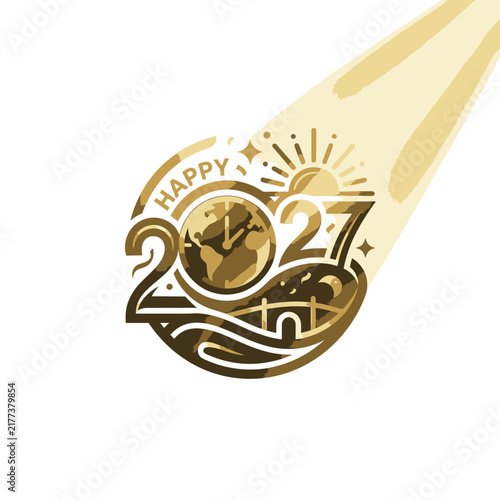 Golden 2027 global new year logo icon