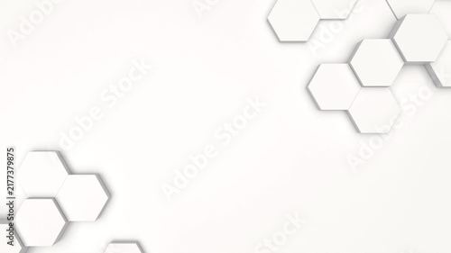 Abstract white hexagon bg seamless looped animation 4k