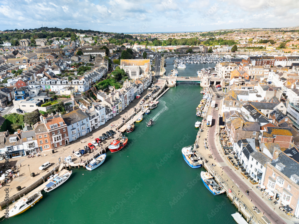 Obraz premium Aerial of Weymouth Harbour - Dorset UK