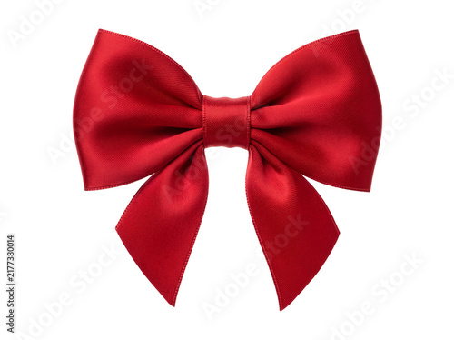 Aesthetic red silk ribbon bow element