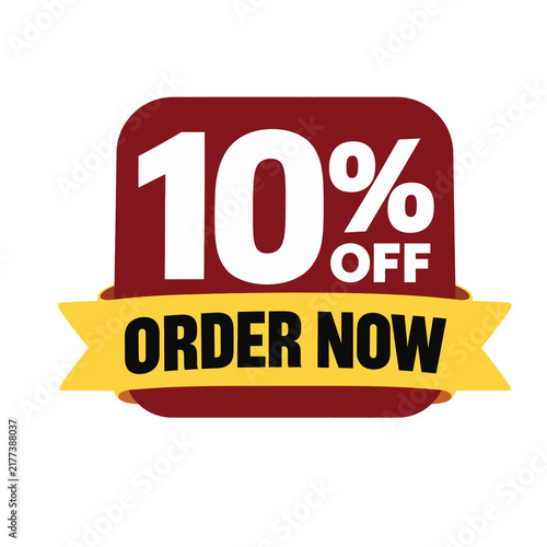 10% Off Order Now Promotional Sale Badge