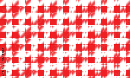 red and white checkered tablecloth