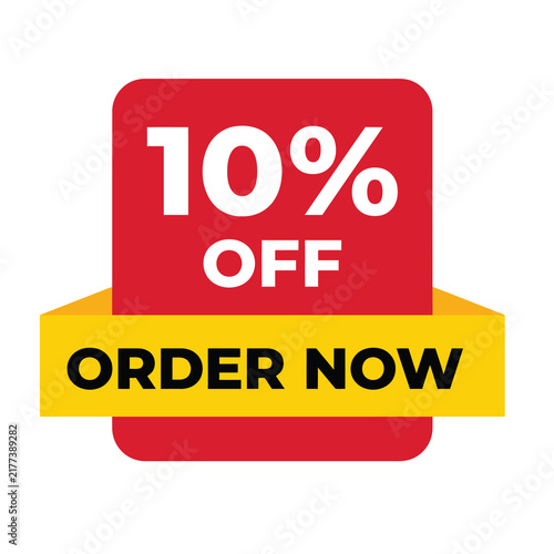 10% Off Order Now Promotional Sale Badge