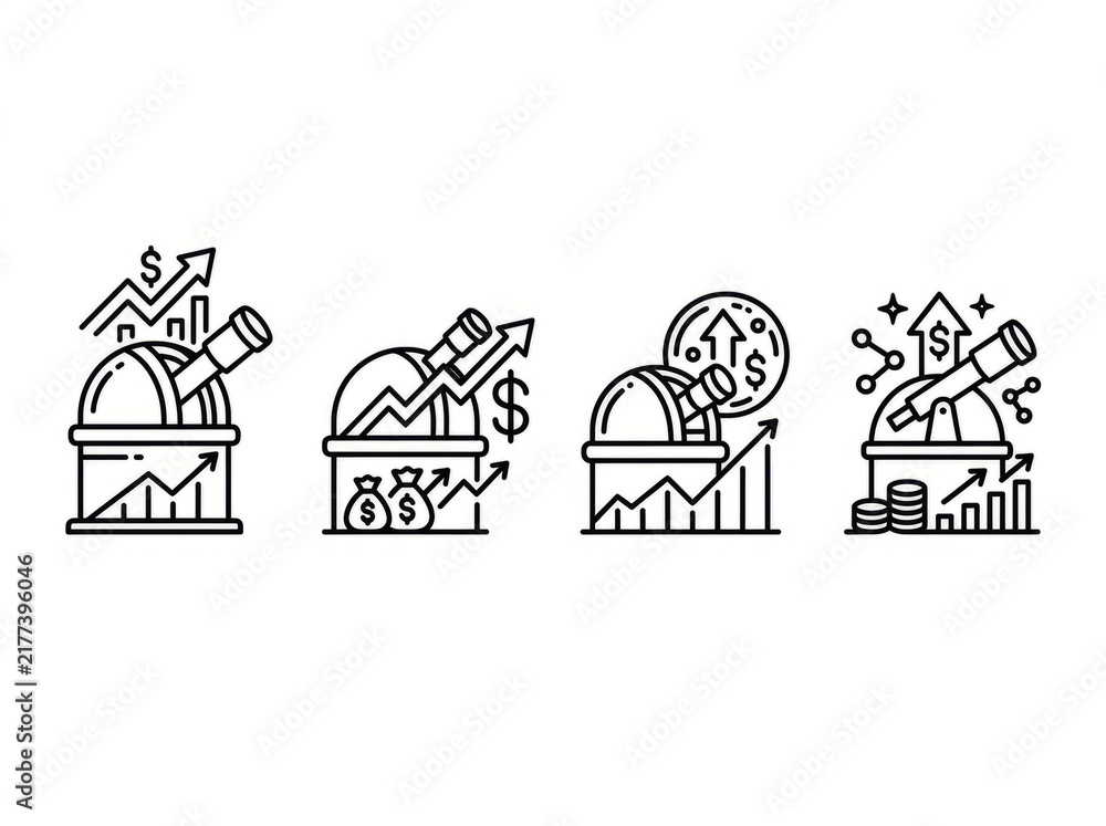 Fototapeta premium Illustration of various farm animals standing in a row.