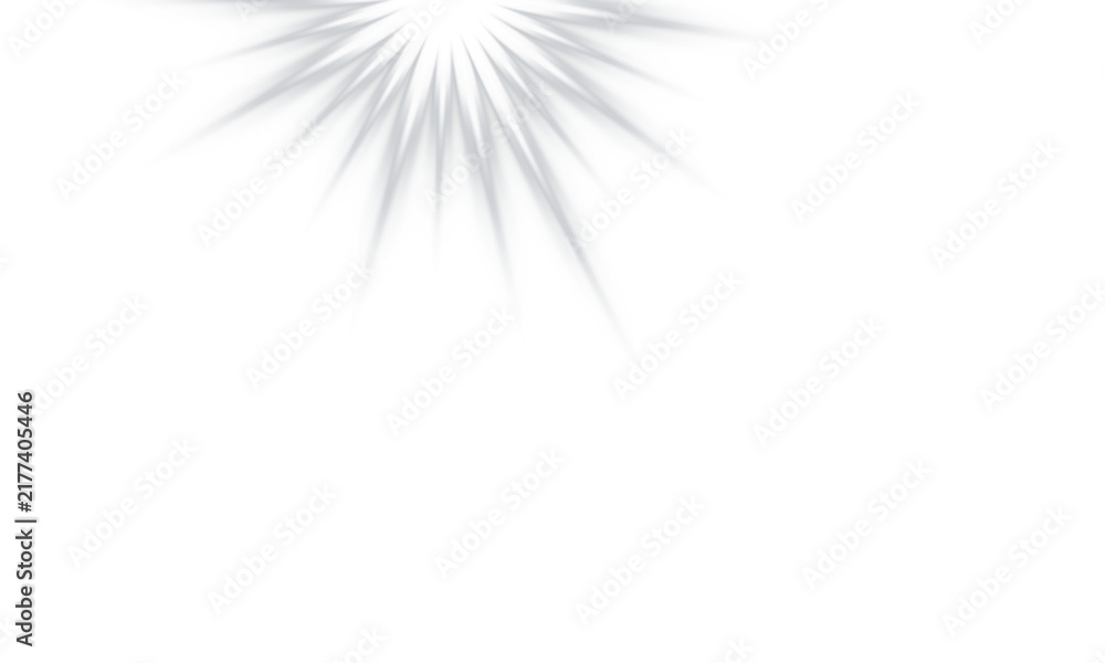 Fototapeta premium Silver star burst light flare corner on white background in flat style. Shiny glow effect element for magic and sparkle design. Perfect for overlay, decoration, and greeting projects.