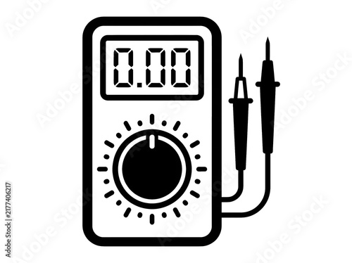 Obraz na płótnie Digital multimeter icon with probes isolated on transparent background