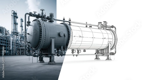 Industrial Pressure Vessel Inspection: Detailed Examination of Large Steel Tanks in Refinery Setting