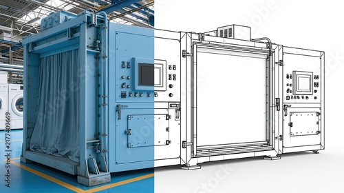Industrial Oven with Curtain Door in Factory Setting
