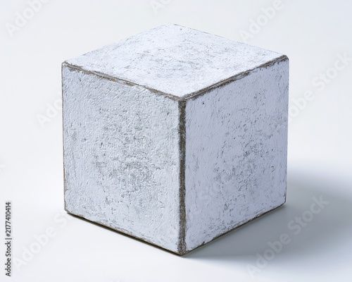 Obraz na płótnie White Cube with Rough Edges, No Background Details