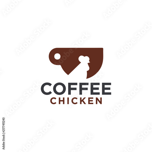 Coffee Chicken Logo Vector Simple