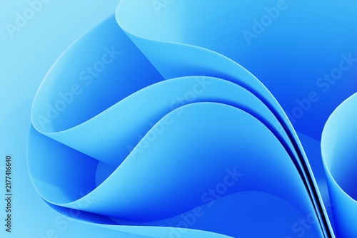 Abstract blue 3D waves with smooth flowing curves, vibrant gradients, and dynamic depth, creating a modern minimalist background.