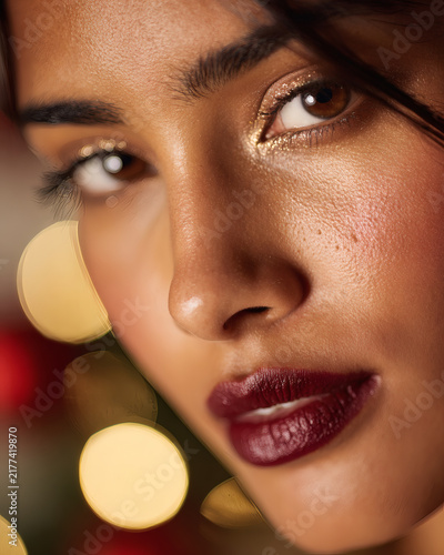 face of a woman wearing makeup