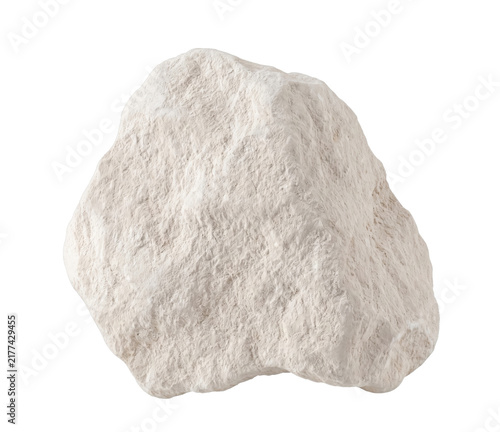 Konstfotografi A rough, porous white chalk rock specimen on transparent background