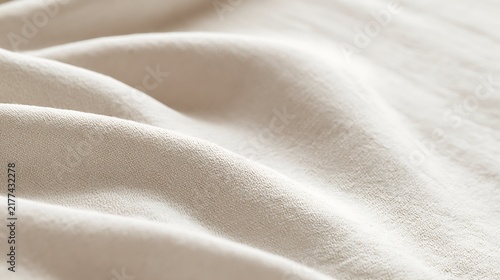 Abstract tactile beige linen fabric texture with soft waves and premium look