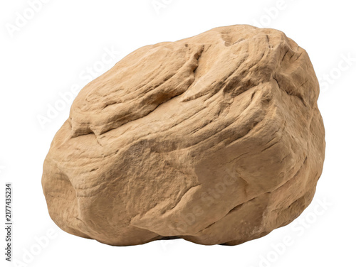 Bild auf Leinwand Rough textured sandstone rock with natural striations on transparent background