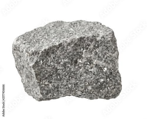 Cuadro en lienzo Close-up of a rough granite rock specimen on transparent background