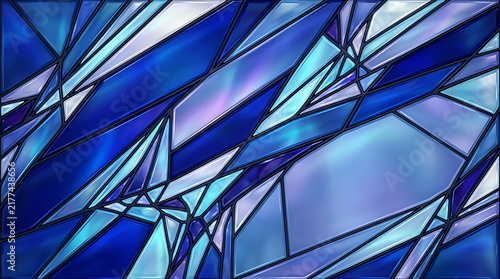Abstract blue geometric shapes and triangle pattern background