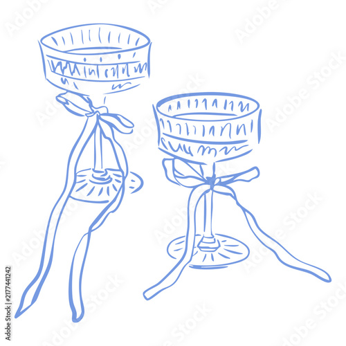 Elegant Wedding Table Decor Hand Drawn Illustration