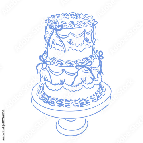 Wedding Cake and Dessert Hand Drawn Doodle Illustration