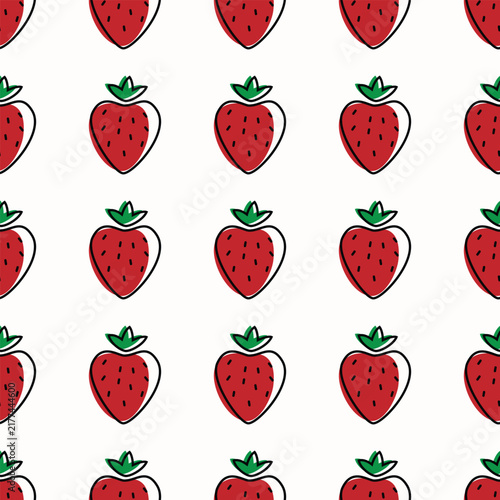 strawberry seamless pattern for background, restaurant decoration, fabric motif, product packaging, texture, wallpaper
