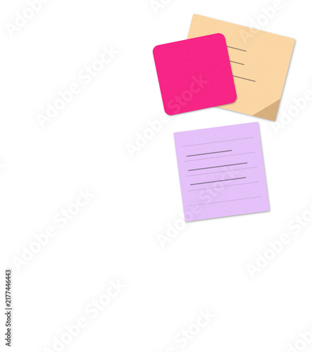 Obraz na płótnie Three colorful sticky notes with messages on a plain surface