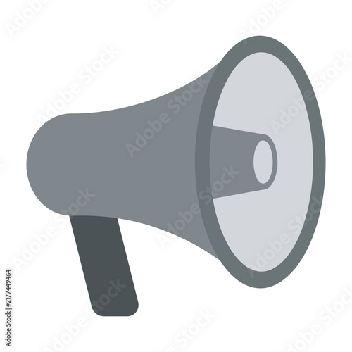 Gray megaphone on white background loudspeaker announcement