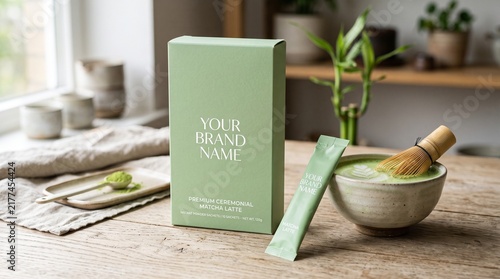 Matcha green tea product packaging design