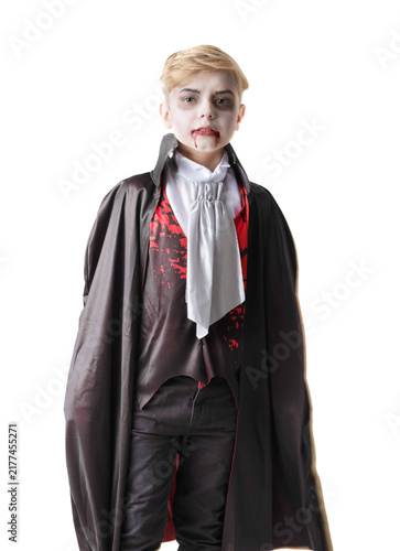 Bild auf Leinwand A boy dressed in a vampire costume