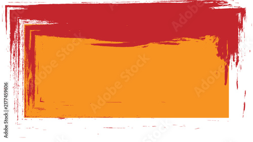 An abstract painted background features energetic vibrant red brushstrokes creating a frame around a warm inviting golden yellow area perfect for text or design